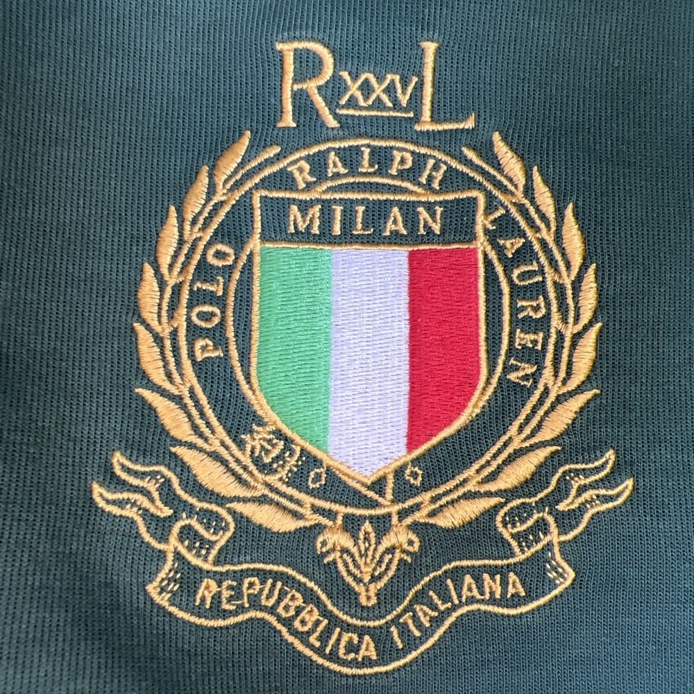 Polo Ralph Lauren Milan Shorts Large Green Double Knit Crest Italy 3 Blokecore - Picture 9 of 16